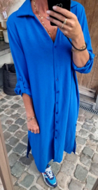 RHEA maxi shirt dress royal blue