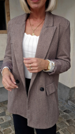 EVIE oversized chevron blazer brown
