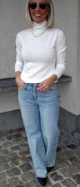 BASIC viscose turtleneck knit white