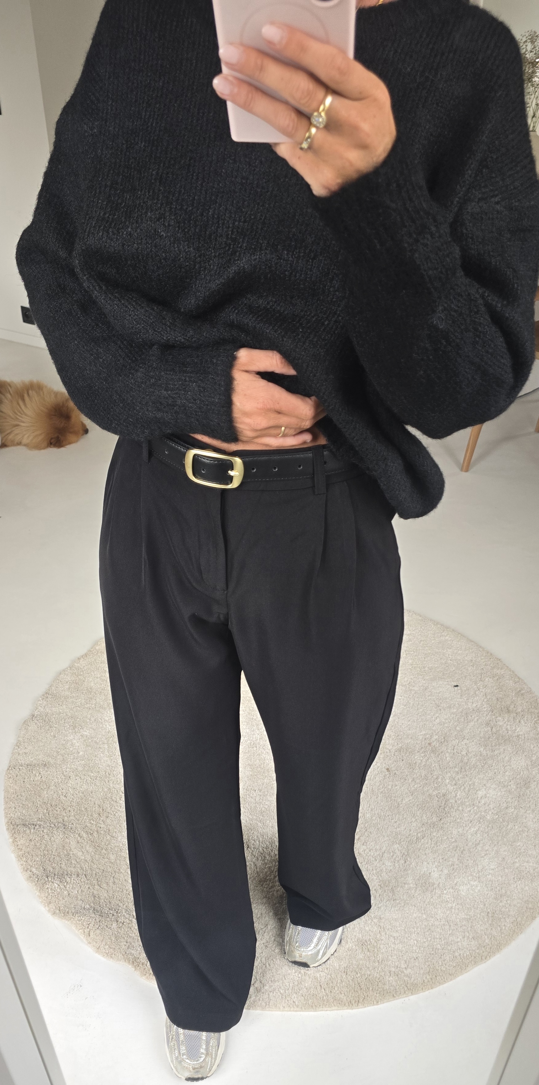 AGATA loose wide leg pants black
