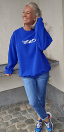 CHILLIN' oversized sweatshirt kobalt blue