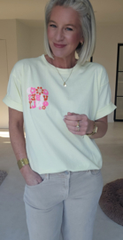 GOOD VIBES ONLY cotton T-shirt pastel yellow