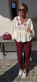 MELODI loose corduroy pants burgundy