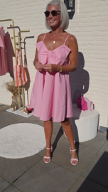 SOFT BOW dress plain pink