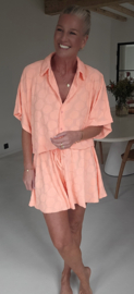 BEACH TIME terry set neon coral