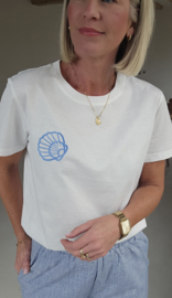 SEA SHELL cotton T-shirt blue