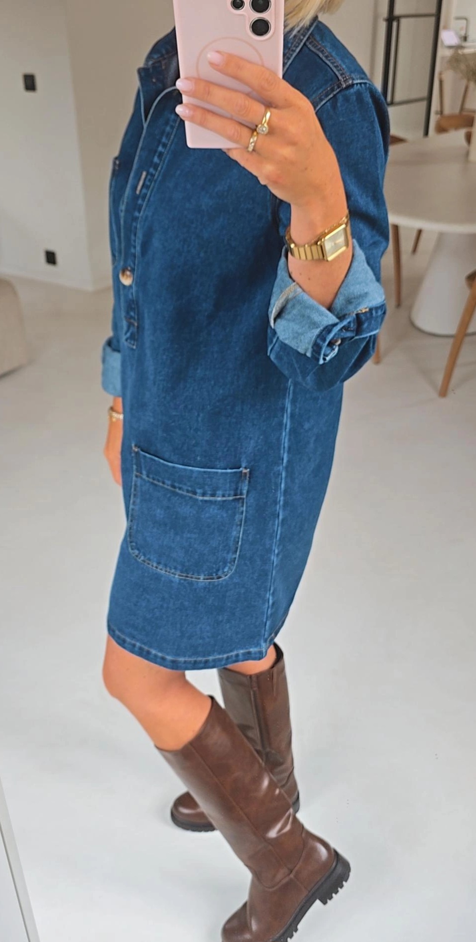 THE PERFECT jeans dress dark blue
