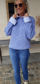 SILA striped shirt knit melêe blue