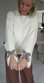 CLAIRE leo bow knit ecru