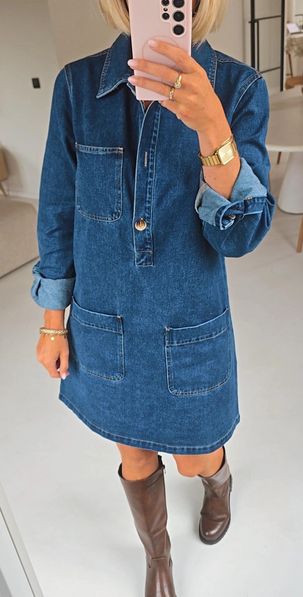 THE PERFECT jeans dress dark blue