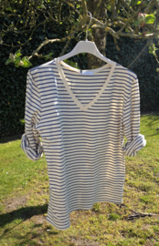 SOPHIA striped v-neck longsleeve jeans blue