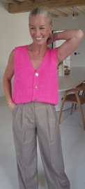 MAURINE sleeveless knit cardigan fuschia
