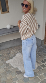 AYLIN oversized striped T-shirt beige