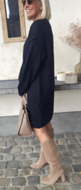 MANDINE midi knit dress black