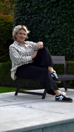 INEZA oversized checkered shirt black