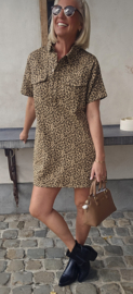 LEO shorter jeans dress camel