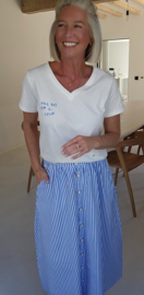 SUZINNE striped maxi cotton skirt blue