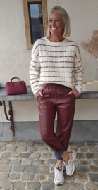 DOTTIE knit white / burgundy