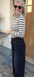 COLIN soft striped turtleneck knit
