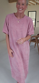 MANDIE soft velvet maxi dress old pink