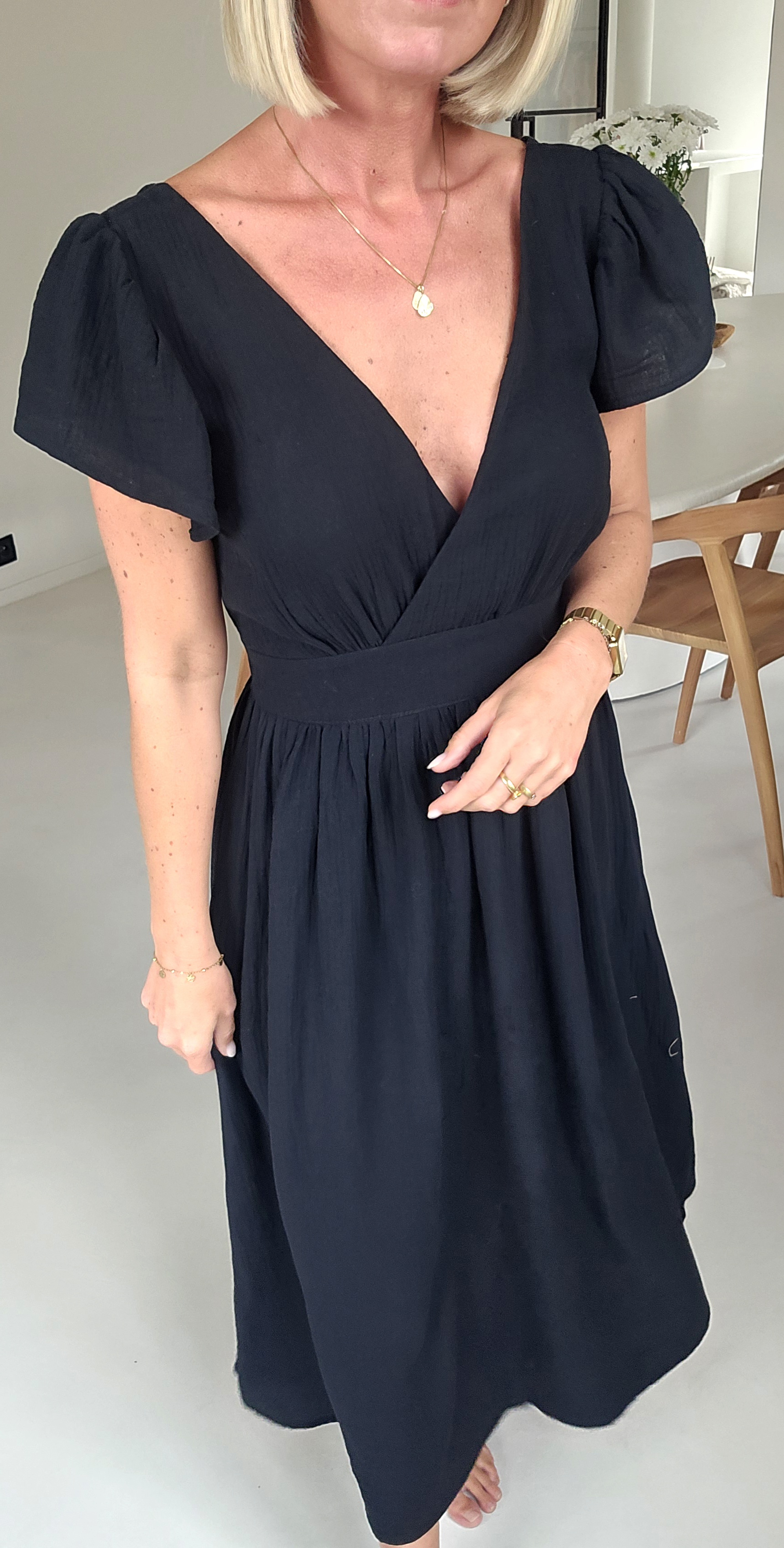 SAMANTE maxi tetra dress black