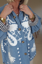 AVELIN oversized jacket washed blue