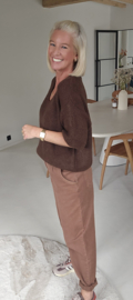 MAYLEY short-sleeved knit chocolat