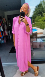 RHEA maxi shirt dress candy pink