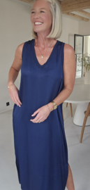 ADRIAN maxi satin dress navy