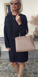 MANDINE midi knit dress black