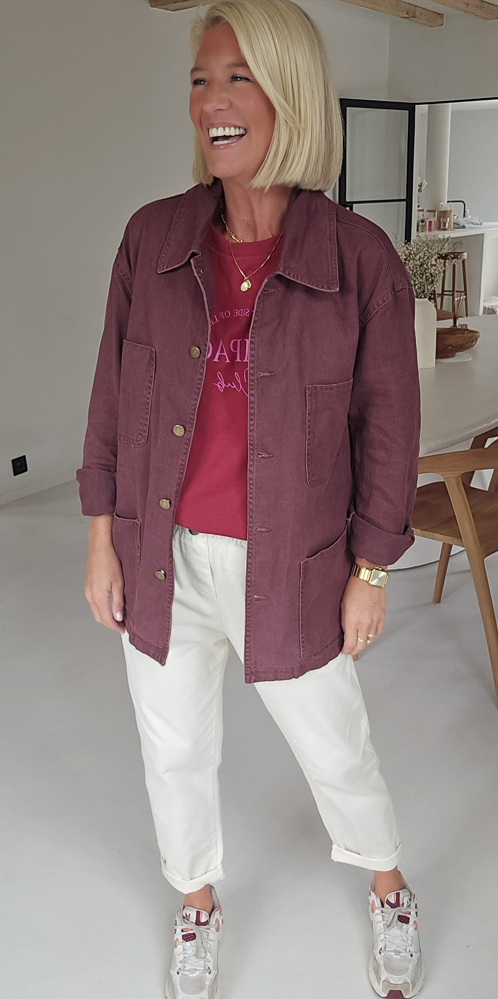 CHAMPAGNE CLUB cotton tee burgundy