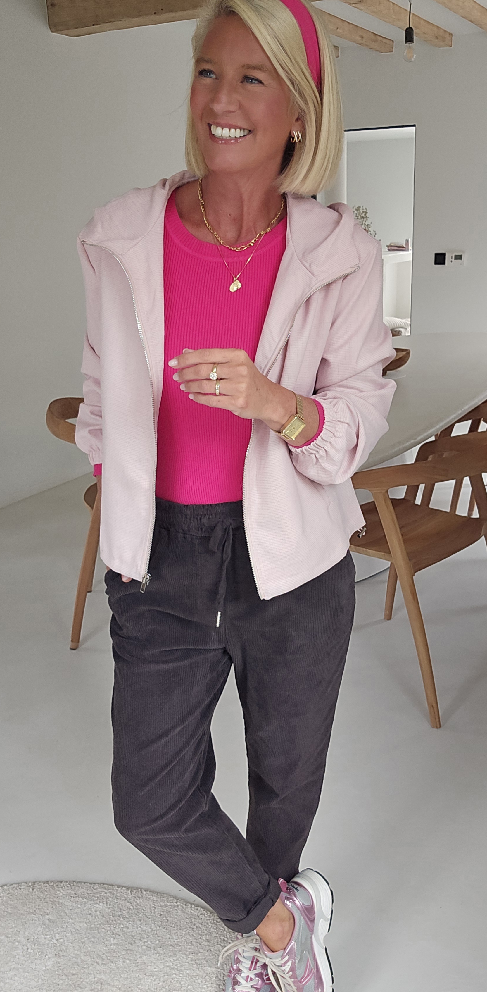 CINDI jacket soft pink with hoodie