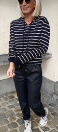 JOSJE striped knit hoodie black