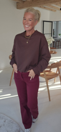 FAUVE oversized cotton sweatshirt chocolat