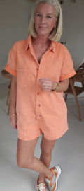 JINA jeans playsuit peach