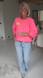 ICONIC CLUB sweatshirt neon coral