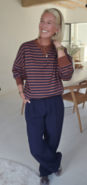AMANDA striped sweatshirt chocolat navy