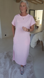 LESLIE cotton maxi dress pink
