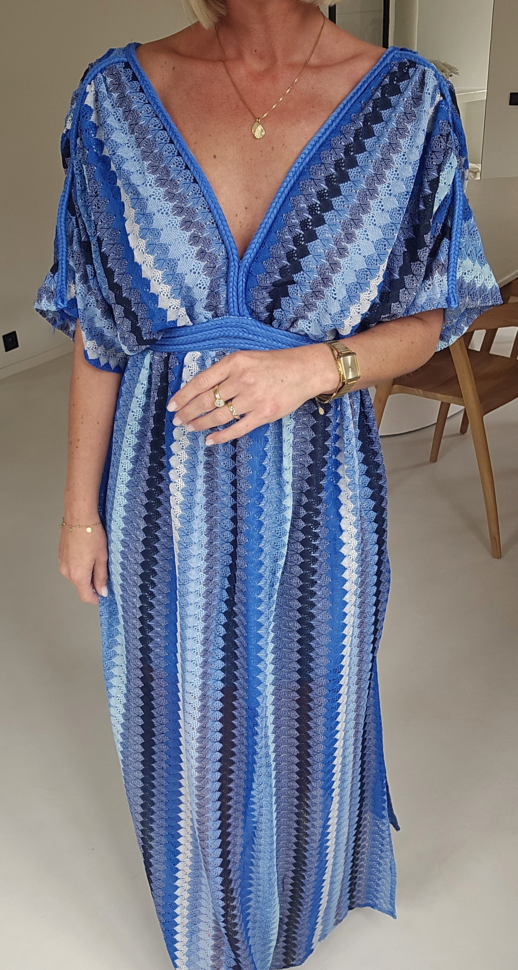 CANDICE maxi crochet dress kobalt blue