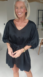 MILENA satin dress black