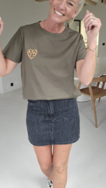 HEART leo T-shirt khaki