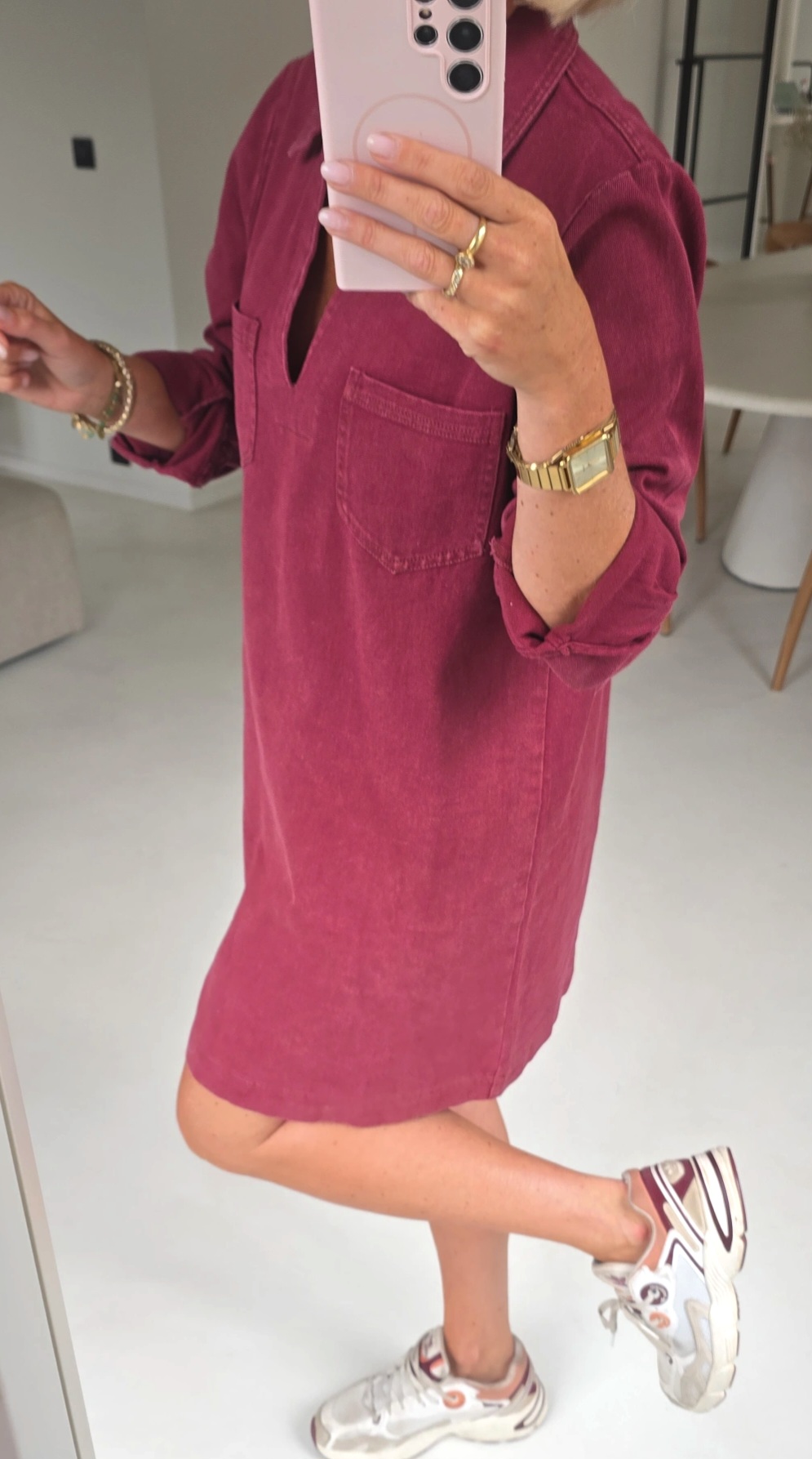 THE PERFECT JEANS 2 longsleeve dress burgundy