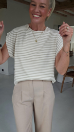 CARO striped T-shirt beige