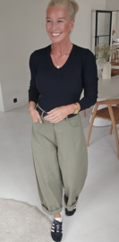 MOLIE extra wide cotton balloon pants khaki