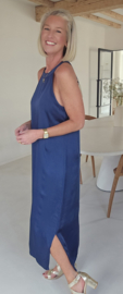 NAOMI maxi satin dress navy