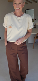 SUNDAYS ARE FOR CROISSANTS cotton T-shirt beige