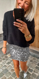 BLISS mini glitter skirt silver