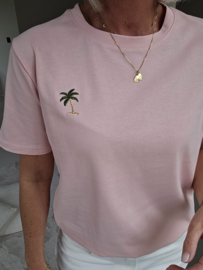 PALMTREE cotton tee soft pink