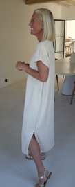 DIDI maxi terry T-shirt dress vanilla v-neck