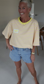 SMILE striped T-shirt pink